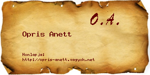 Opris Anett névjegykártya